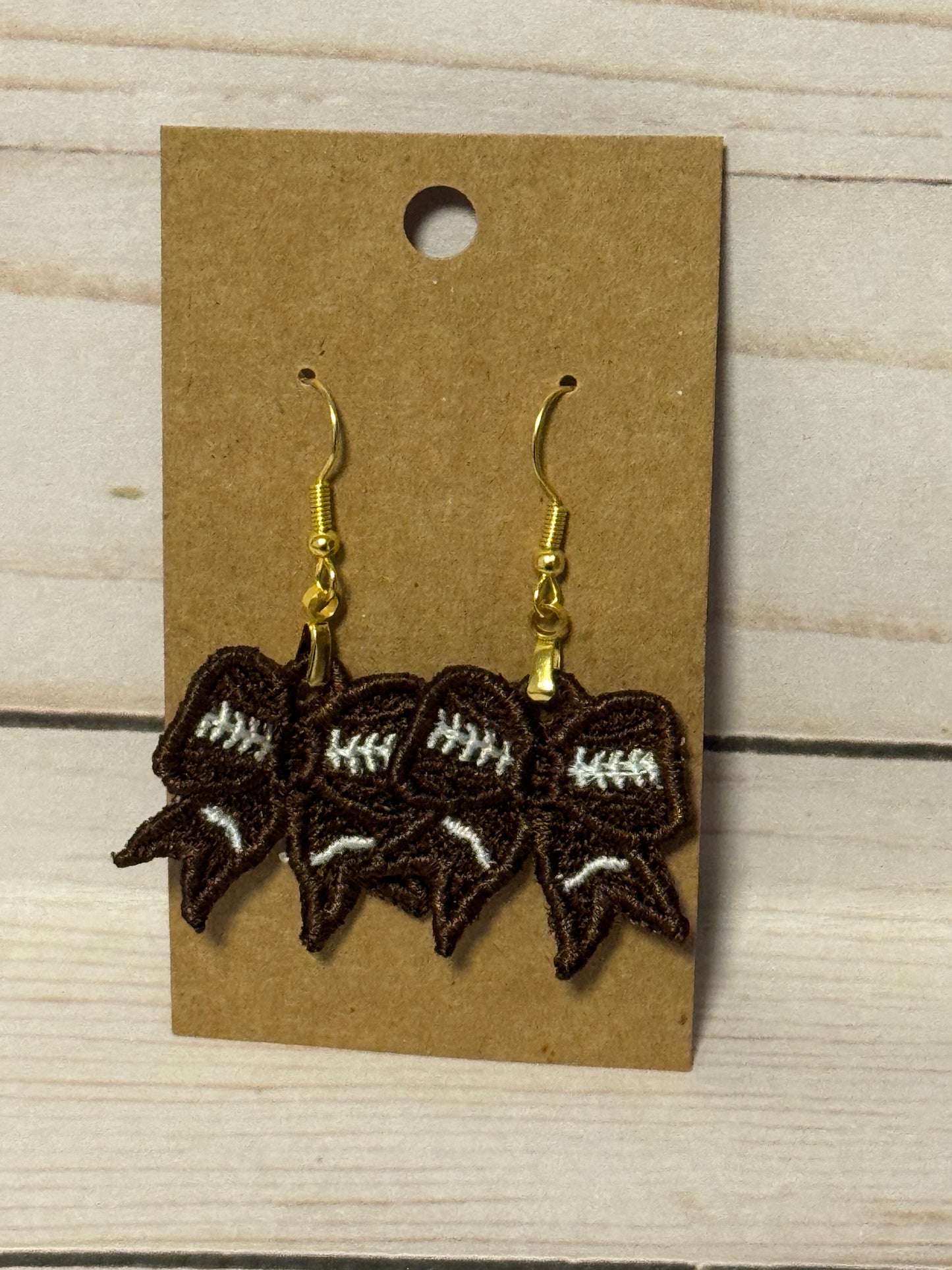 FSL Football Lace Bow Earrings