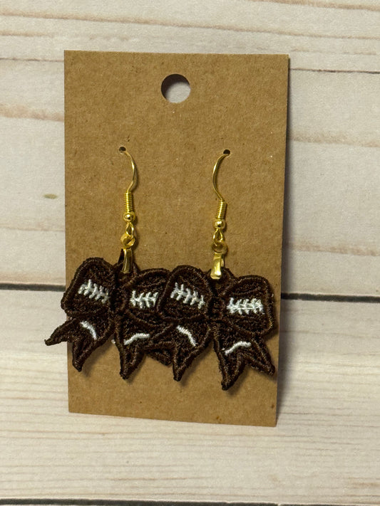 FSL Football Lace Bow Earrings