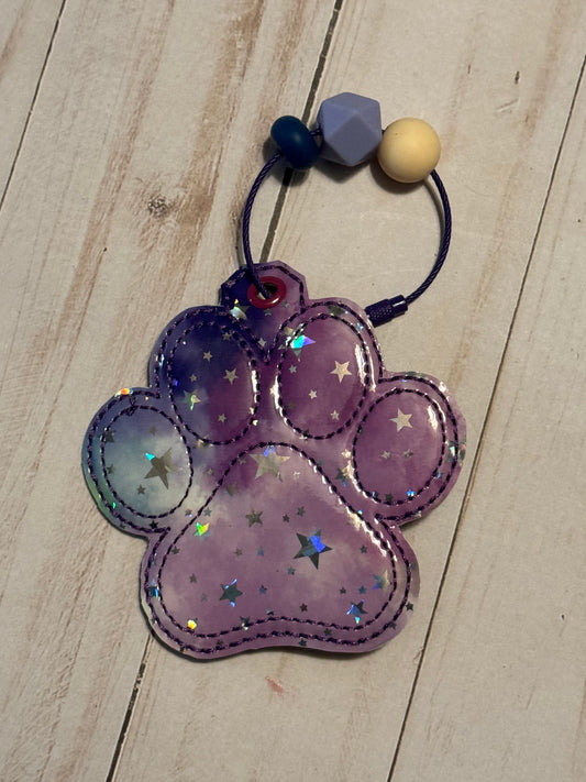 Puffy Paw Print Keyfobs with Beads